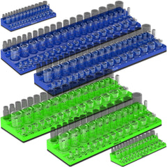 Olsa Tools magnetic socket organizer showing 6 trays for quick access to 273 sockets.