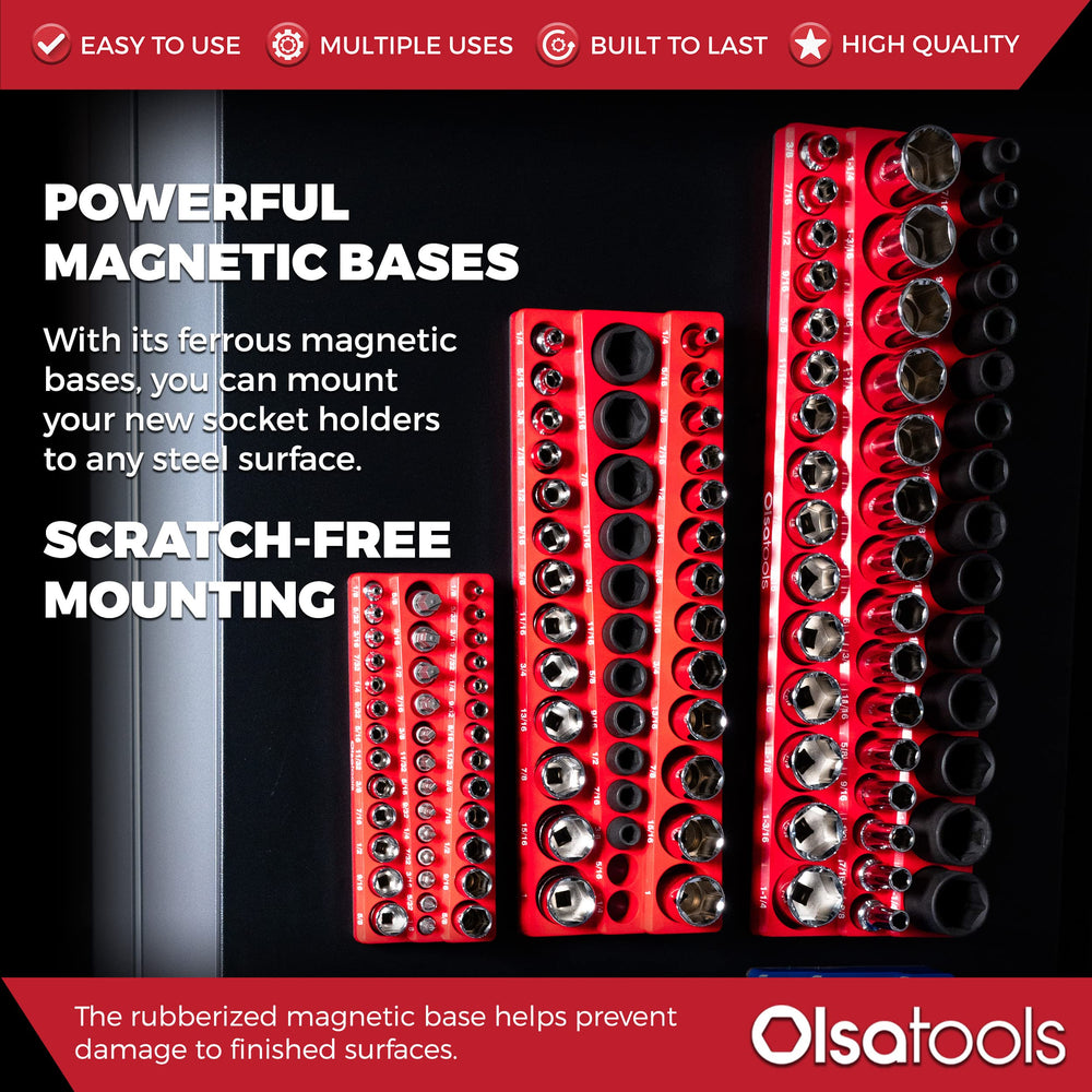 Olsa Tools organizer with high-visibility size labels for easy sizing