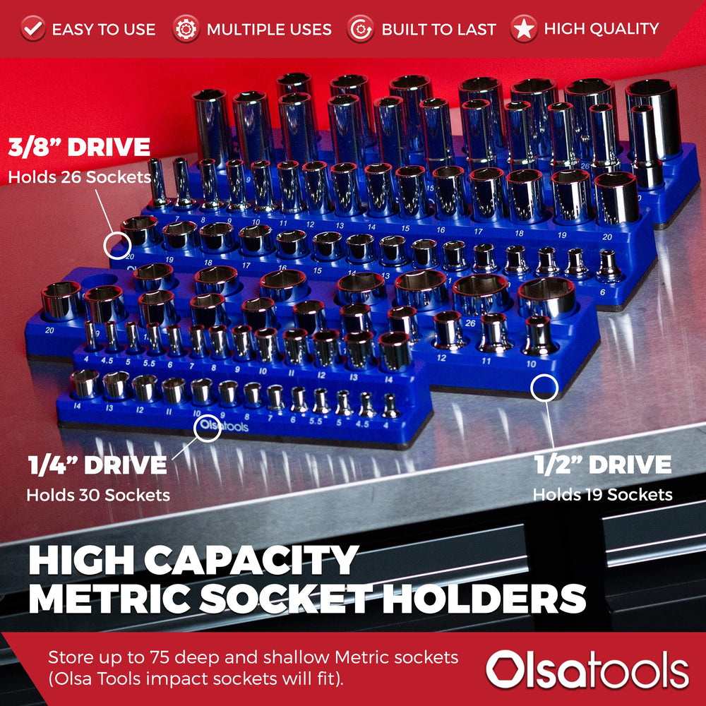 Olsa Tools rubberized base protects surfaces while mounting on steel.