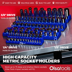Olsa Tools rubberized base protects surfaces while mounting on steel.