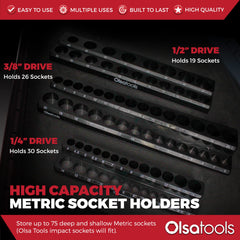 Olsa Tools rubberized magnetic base provides scratch-free mounting