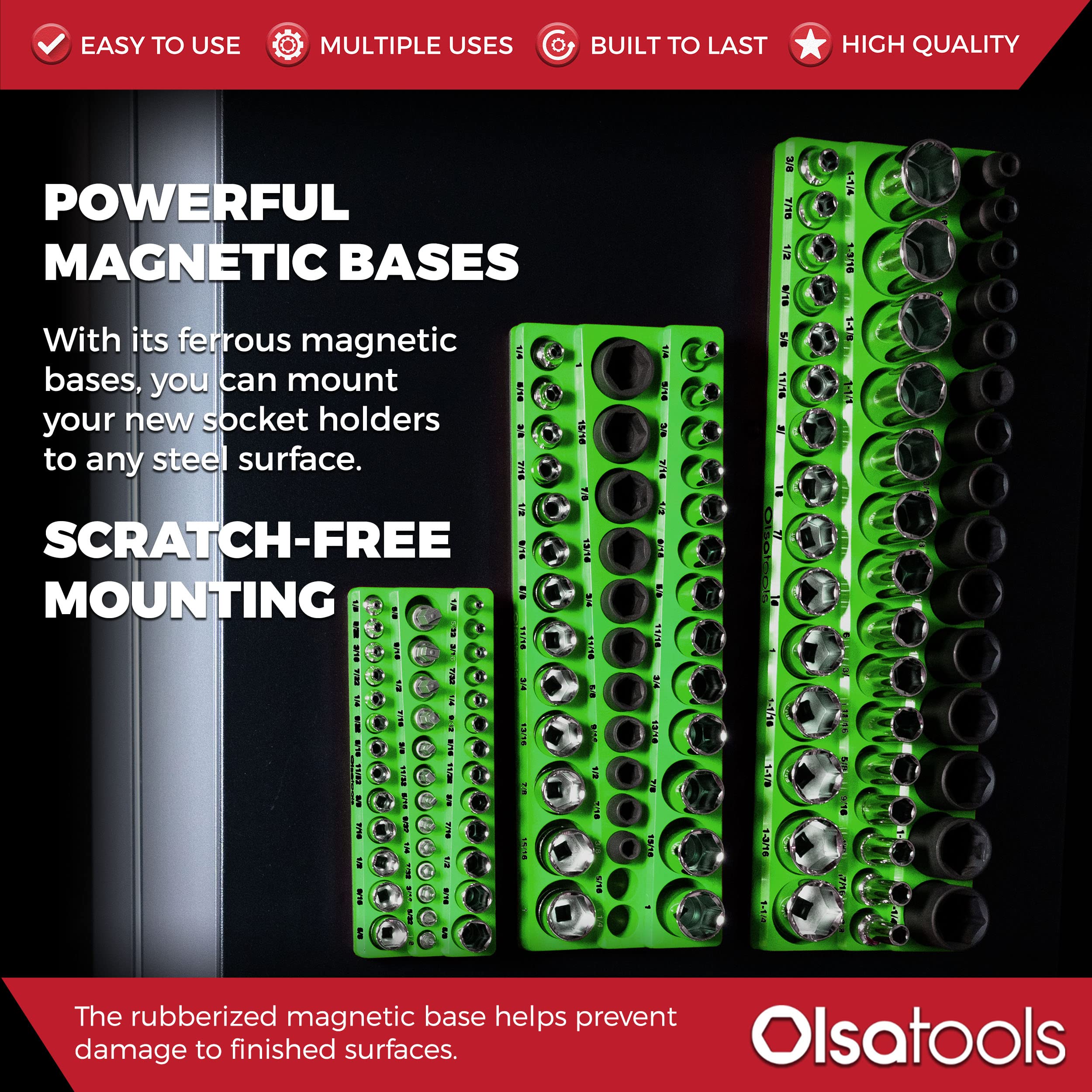 Olsa Tools setup mounted to the toolbox side for versatile storage.