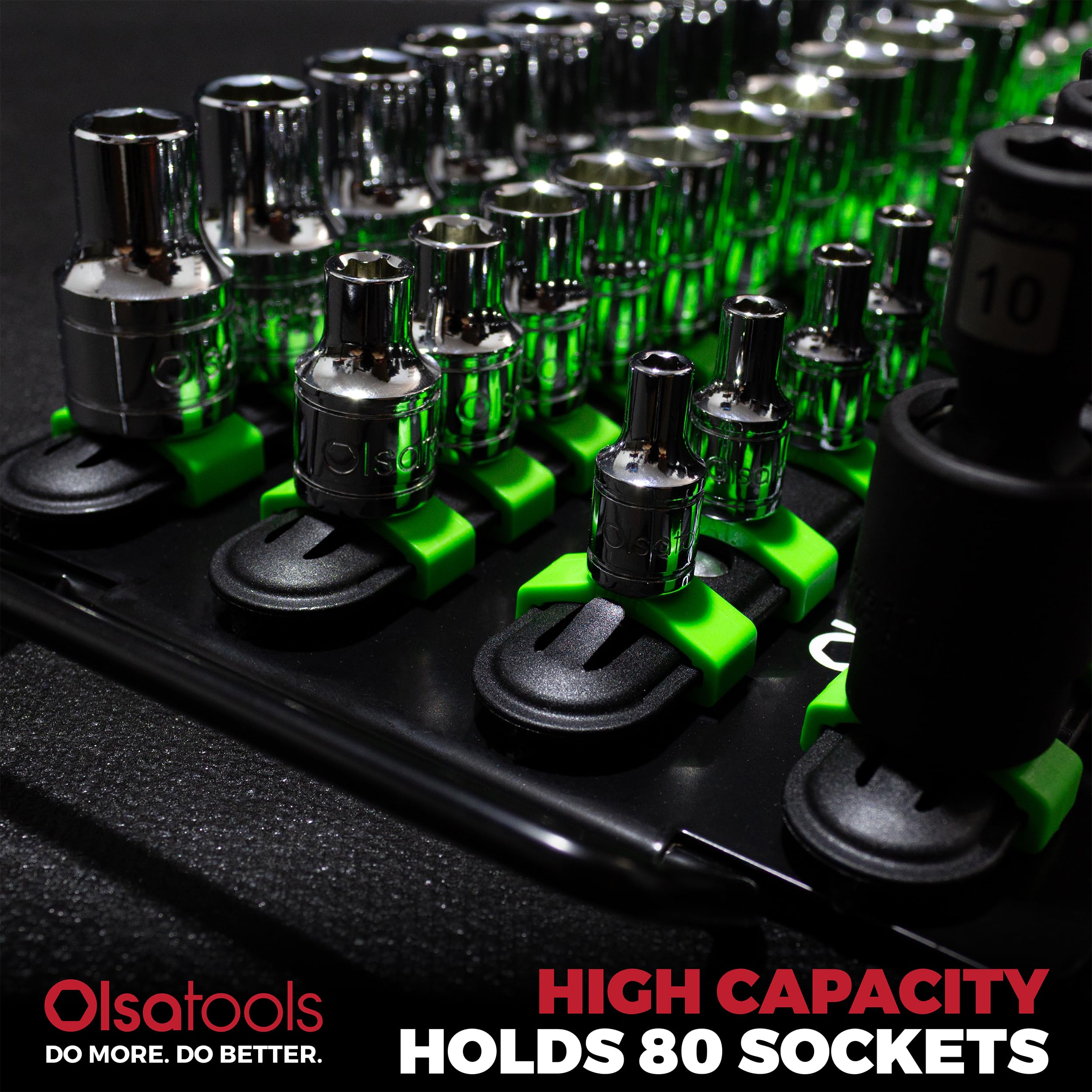 Olsa Tools steel backing provides rigid support for tough shop use.