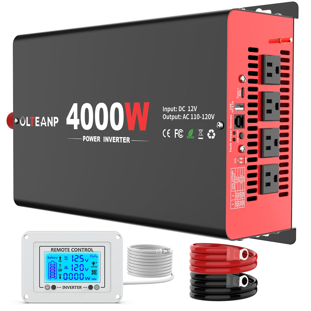 OLTEANP 4000W inverter front view for portable vehicle power on the go