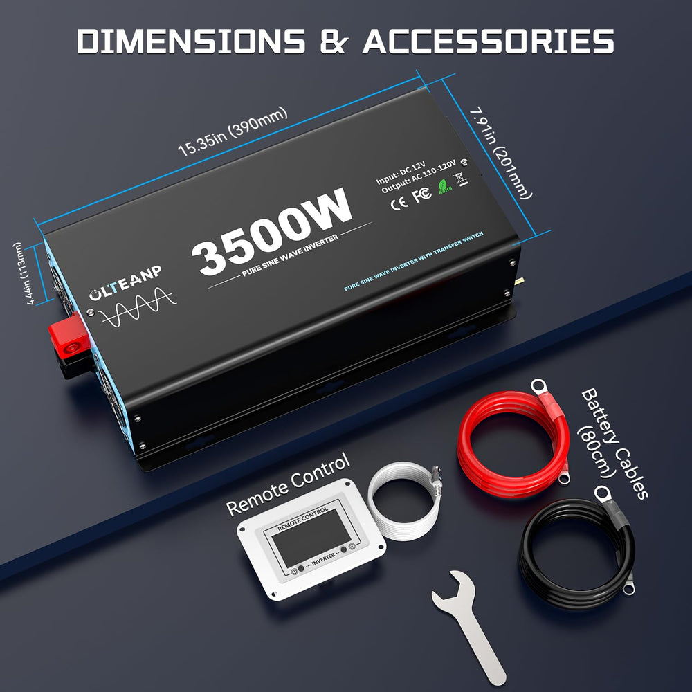OLTEANP 7000W peak capacity handles startup surges