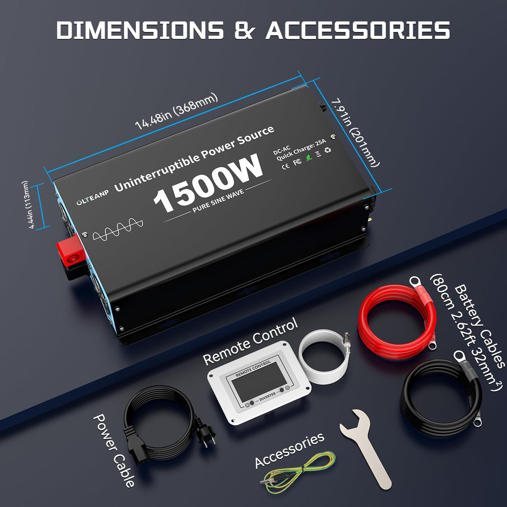 OLTEANP 12V deep-cycle compatibility for backup power options.
