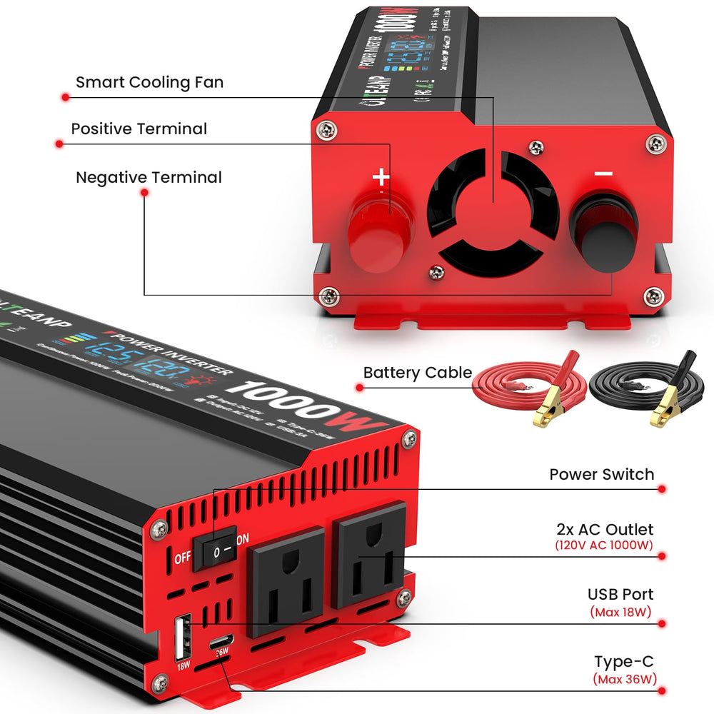 OLTEANP inverter included accessories and manual for easy setup
