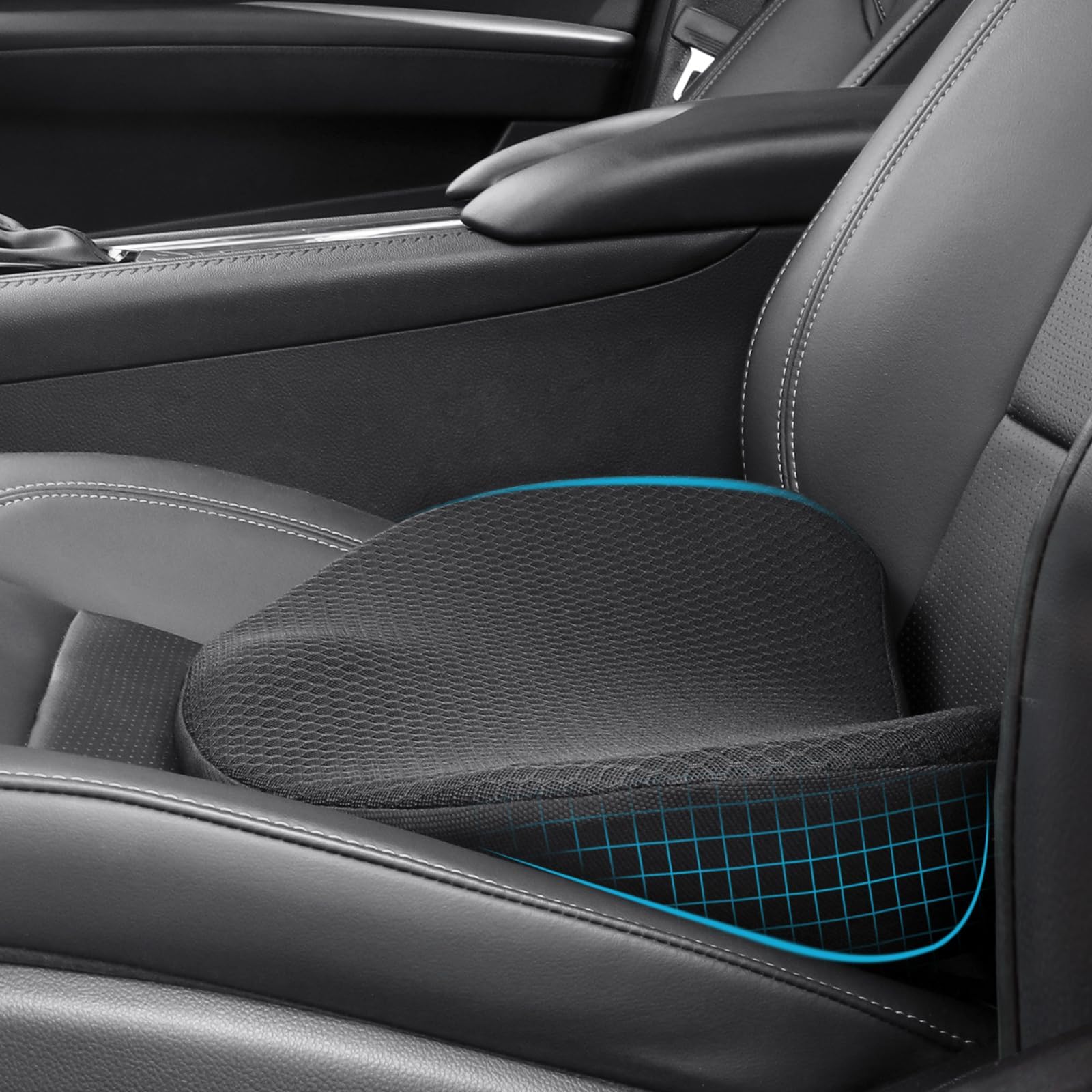 OLYDON comfort memory foam cushion for car seats enhances long-drive comfort.