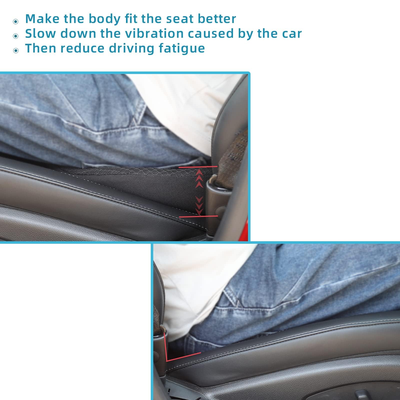 OLYDON enhanced-visibility cushion adds height for better road sightlines.