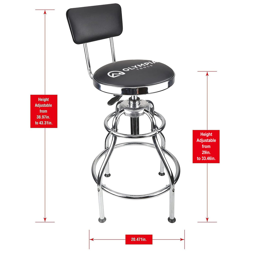 Olympia Tools 82-738 backrest adds comfort during long projects.