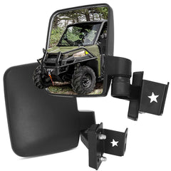Omgro Polaris Ranger side mirror assembly with adjustable ball-joint for non-round roll bars