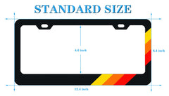 omlkibo tri-color license frame installed on a vehicle highlights stylish protection for plates.