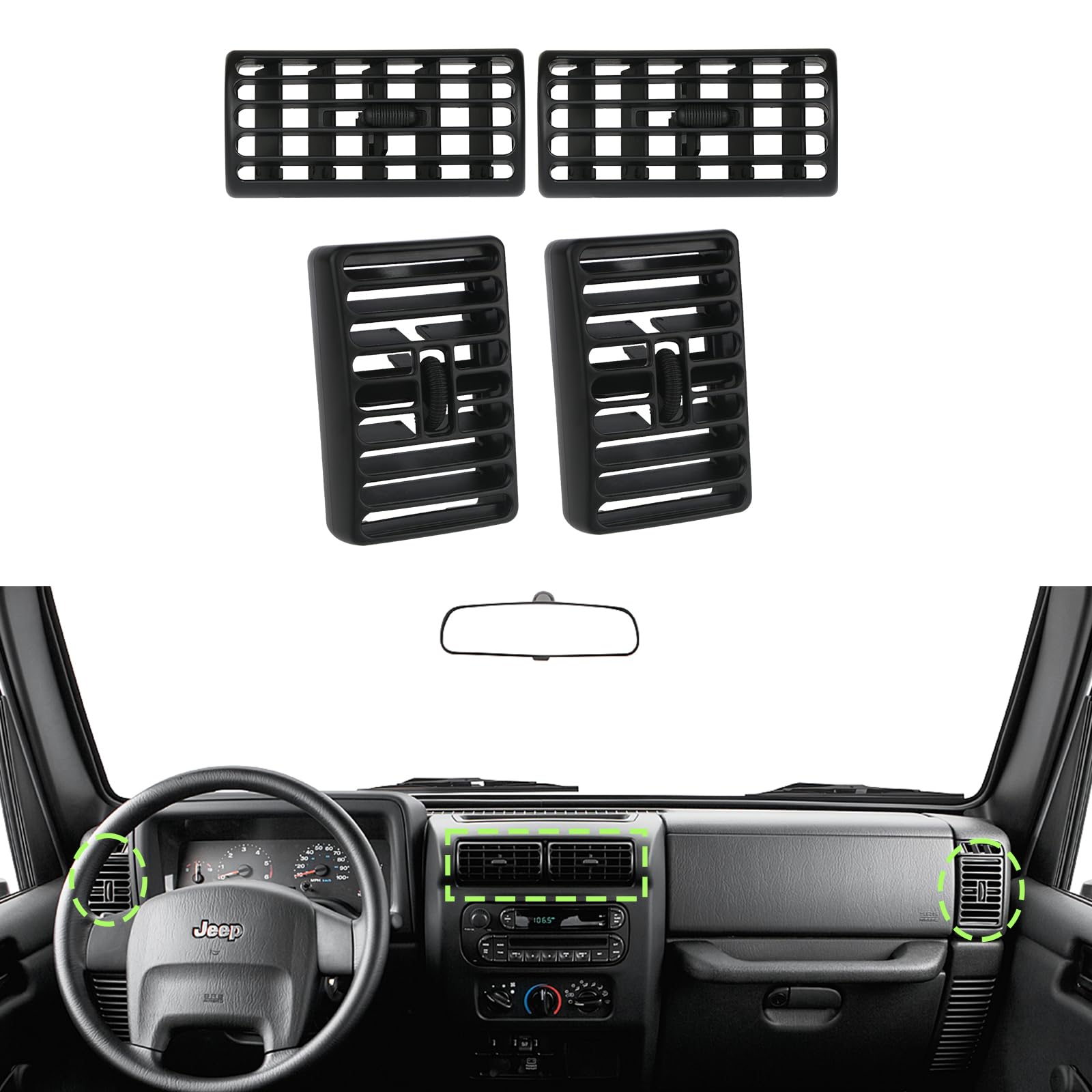 omoZone dashboard vent for Jeep Cherokee 1997-2001 supports consistent cabin airflow