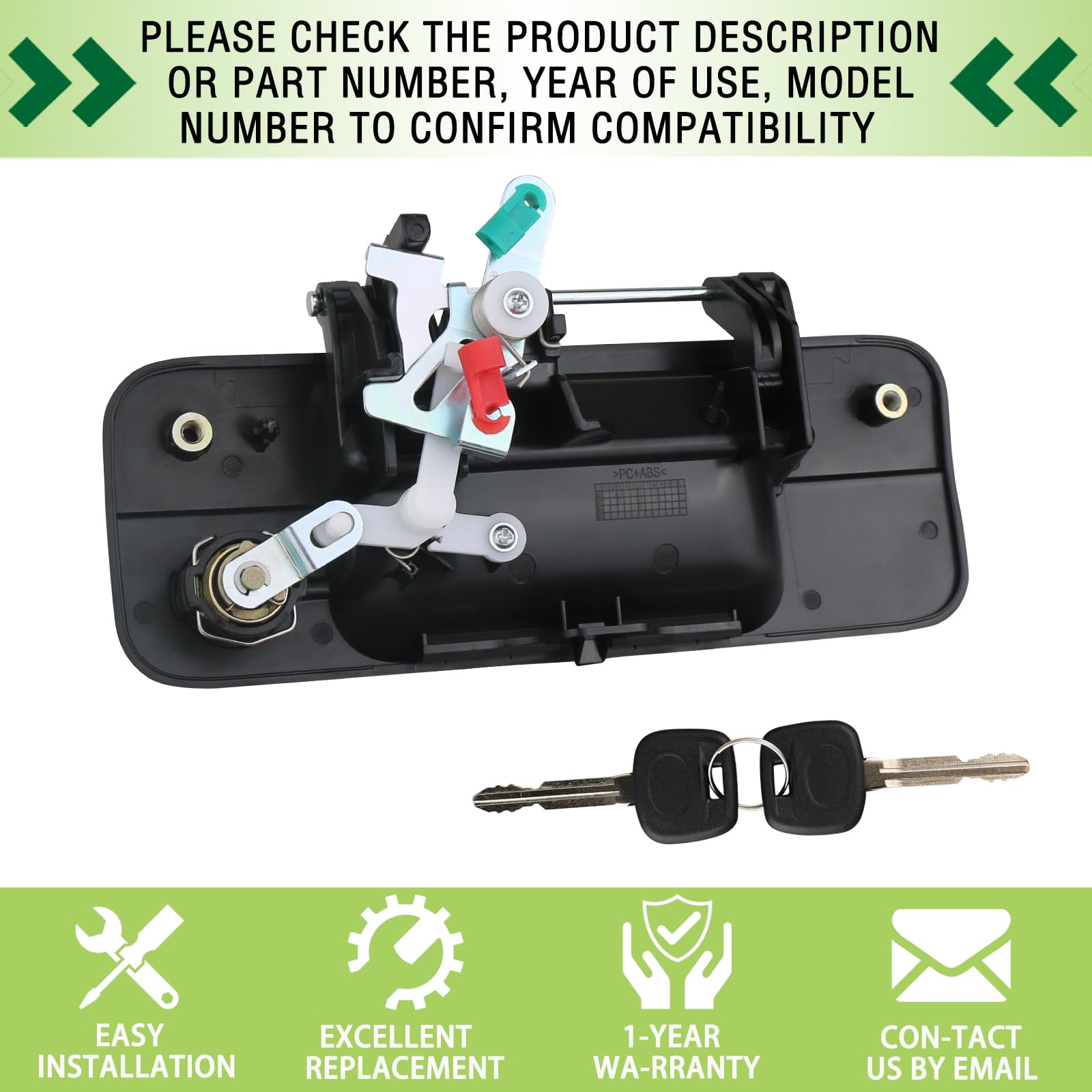 omoZone packaged-replacement-liftgate-handle ready for quick swap and improved exterior look.