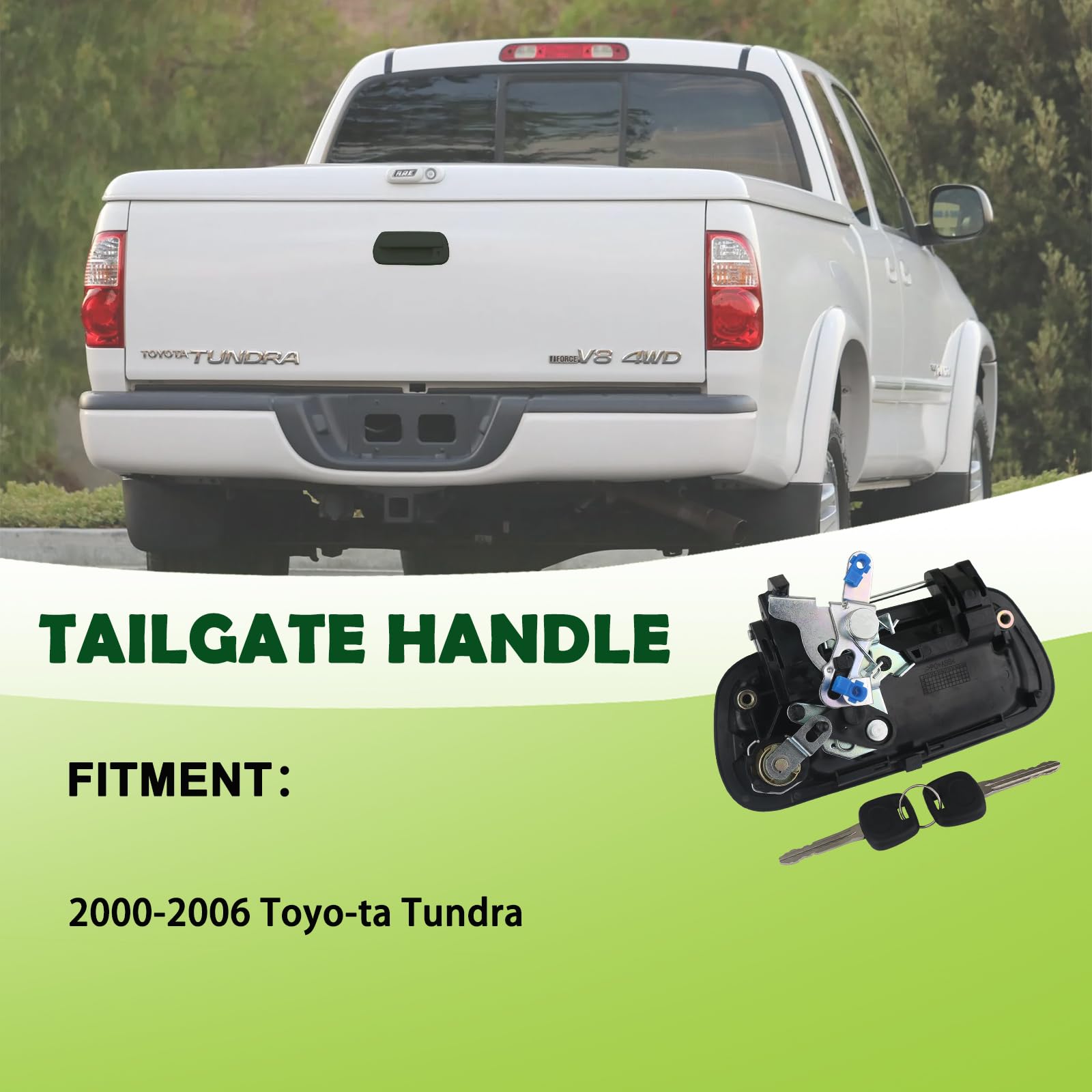OmoZone smooth black tailgate handle, durable replacement for Tundra