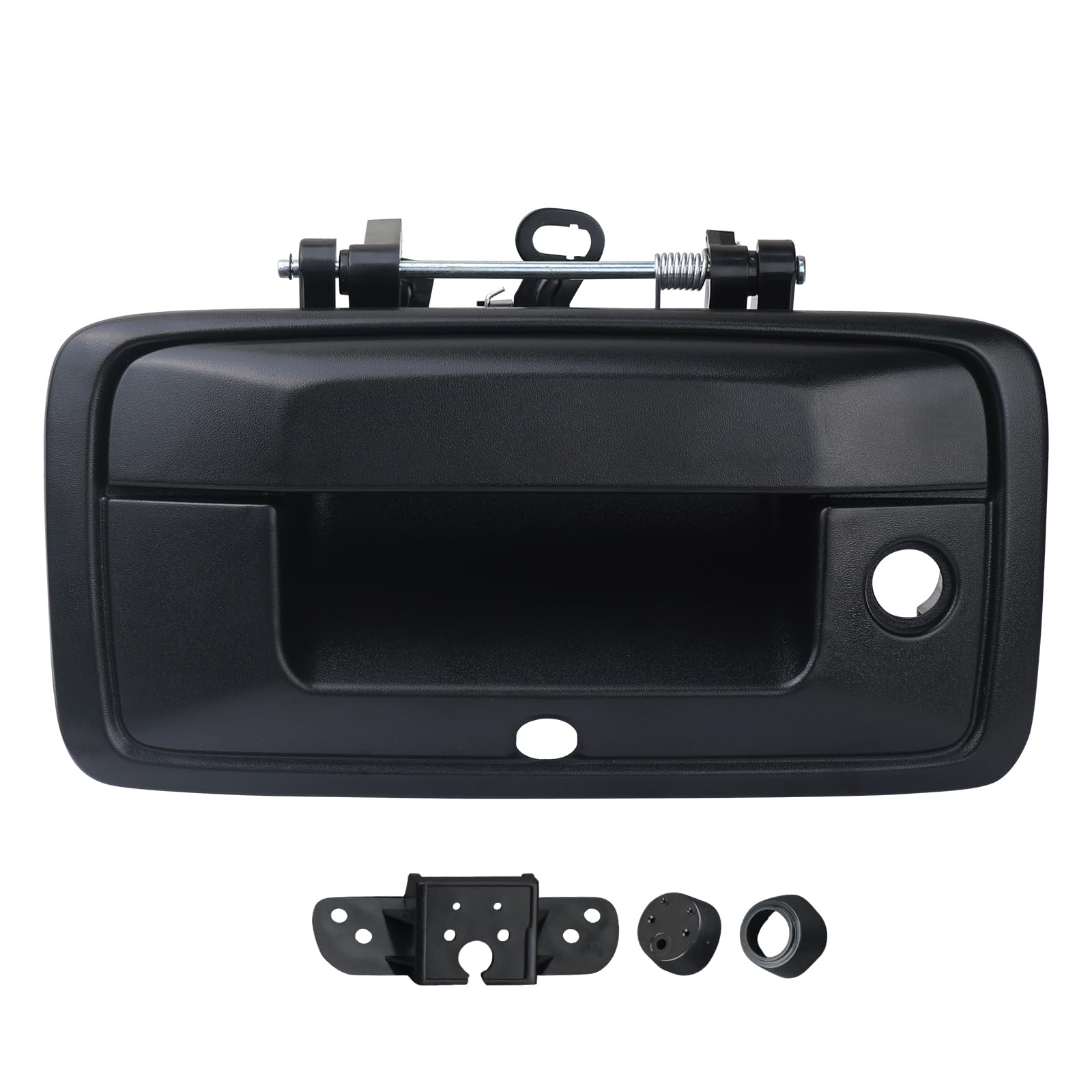 omoZone tailgate handle with camera hole in black enhances rear visibility.