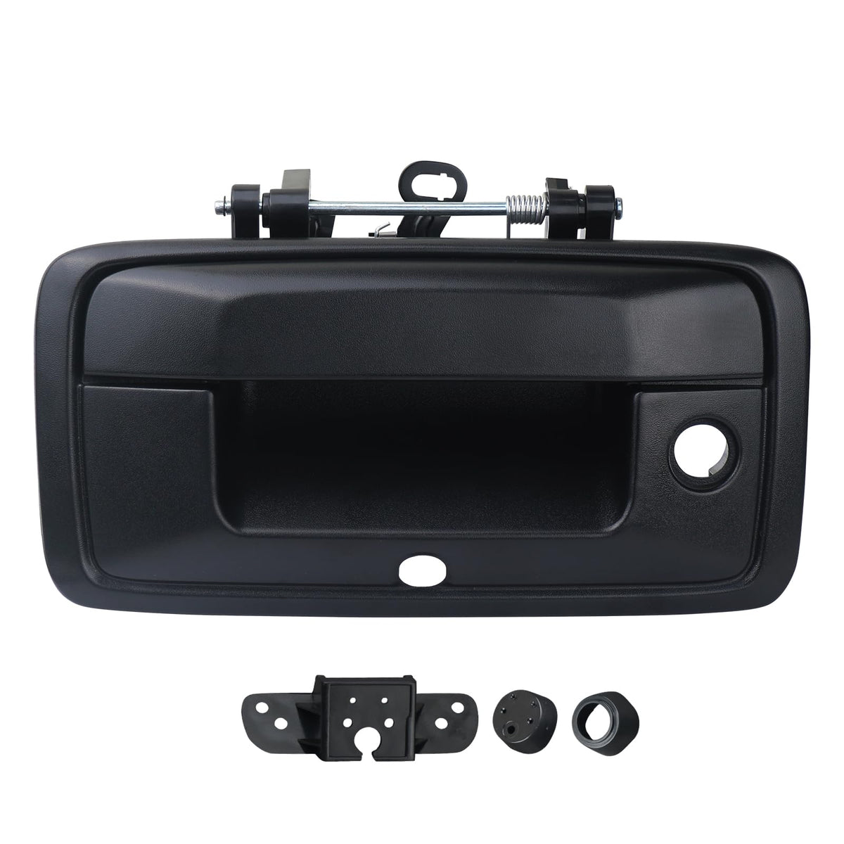 omoZone tailgate handle with camera hole in black enhances rear visibility.