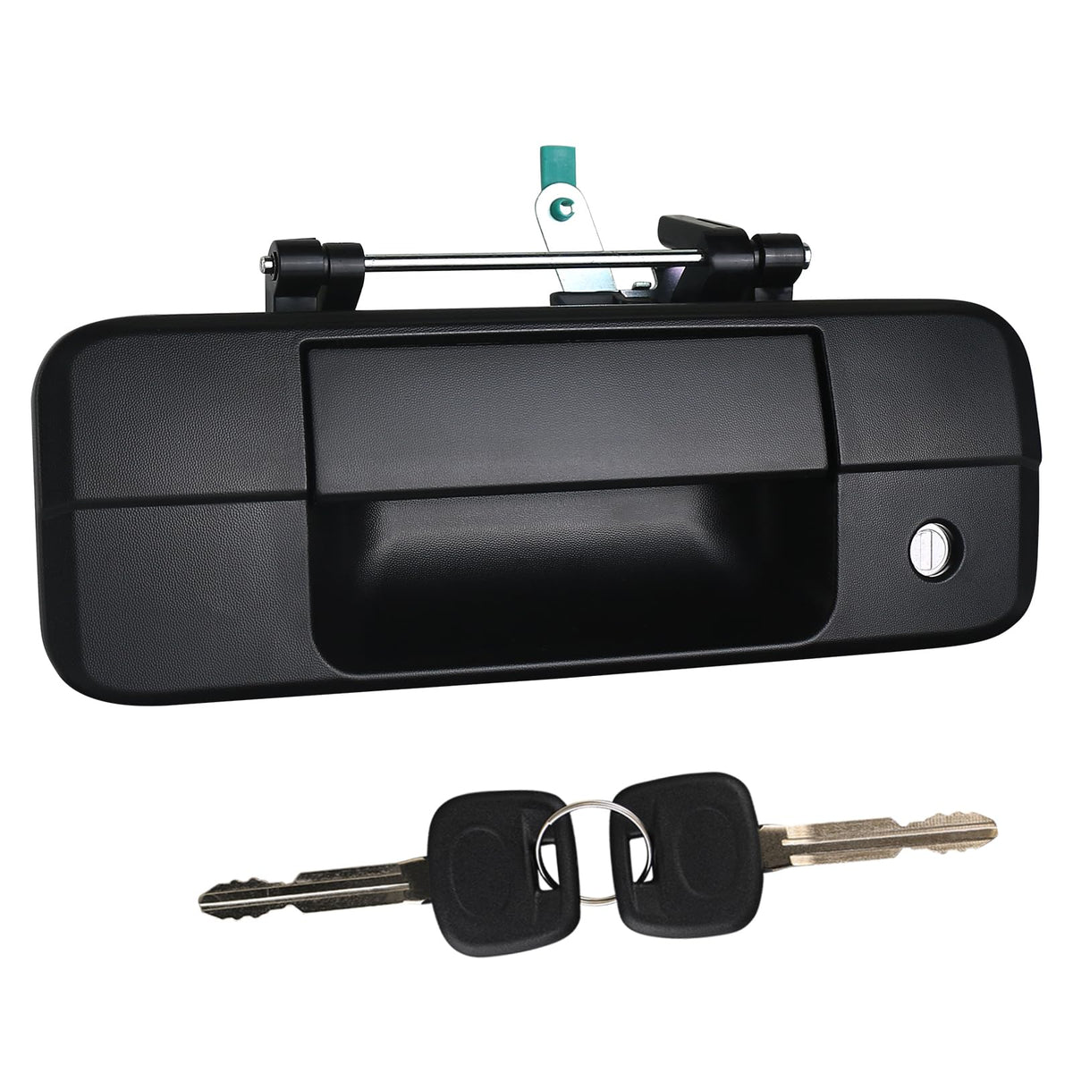 omoZone tailgate handle front view, sturdy replacement for reliable tailgate operation.