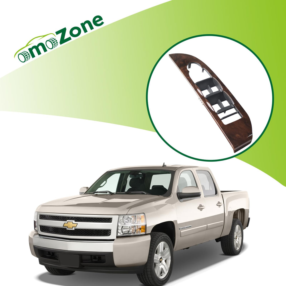 omoZone window switch bezel closeup—durable plastic for long-lasting wear.