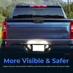 Omrisy license plate lights installed on Silverado/Sierra for plug-and-play fit