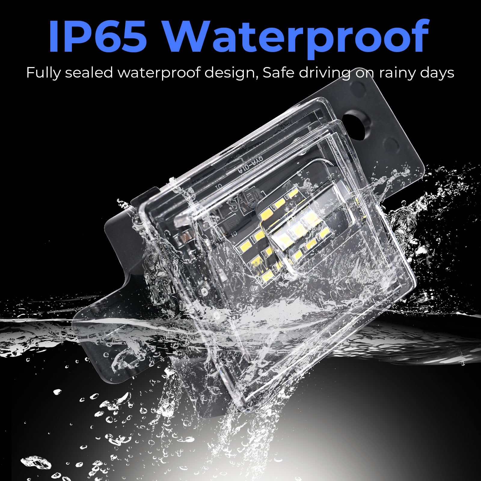 Omrisy waterproof sealed license plate lights resist rain and car washes