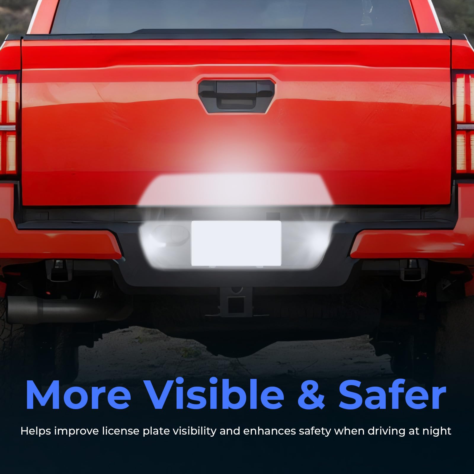 Omrisy Tacoma rear-view LED license plate lights improve plate visibility at night