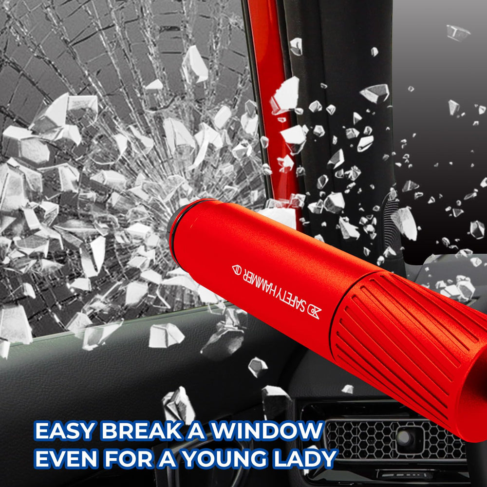 Omrisy window breaker tool demonstrates glass-breaking head