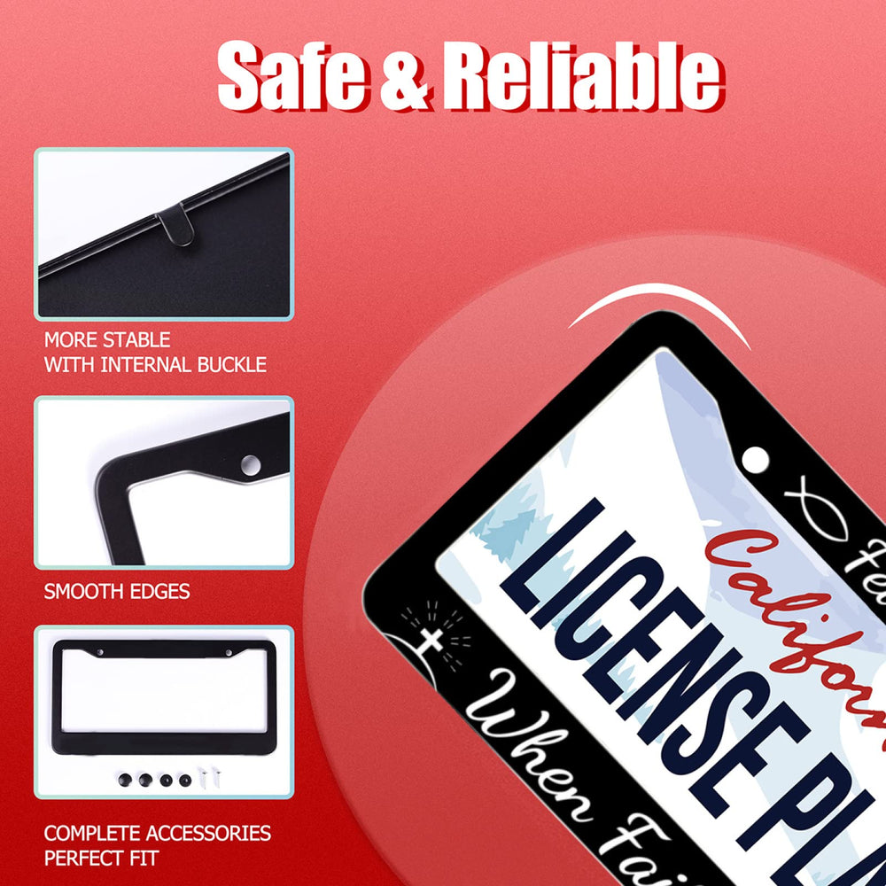 Omw2fyb license plate frame back view showing sturdy construction and secure fit