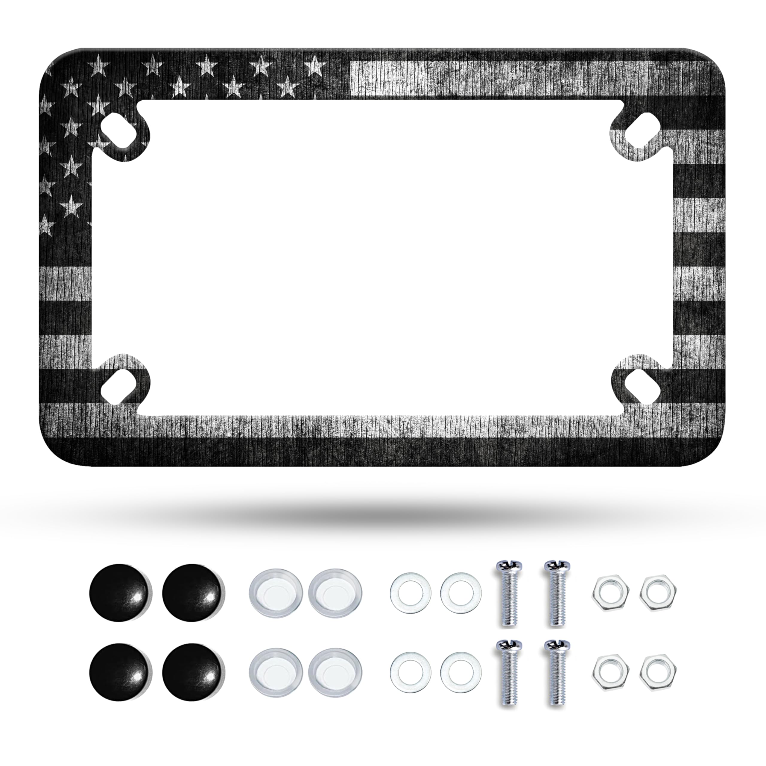 Omw2fyb vintage flag design license frame enhances bold patriotic style on bikes