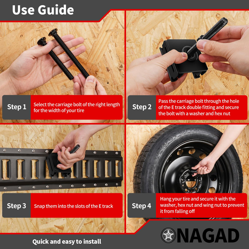 ONAGAD black epoxy-coated spare tire holders endure outdoor conditions.