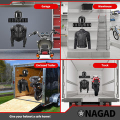 ONAGAD installation-friendly E Track helmet rack with quick-release hardware.