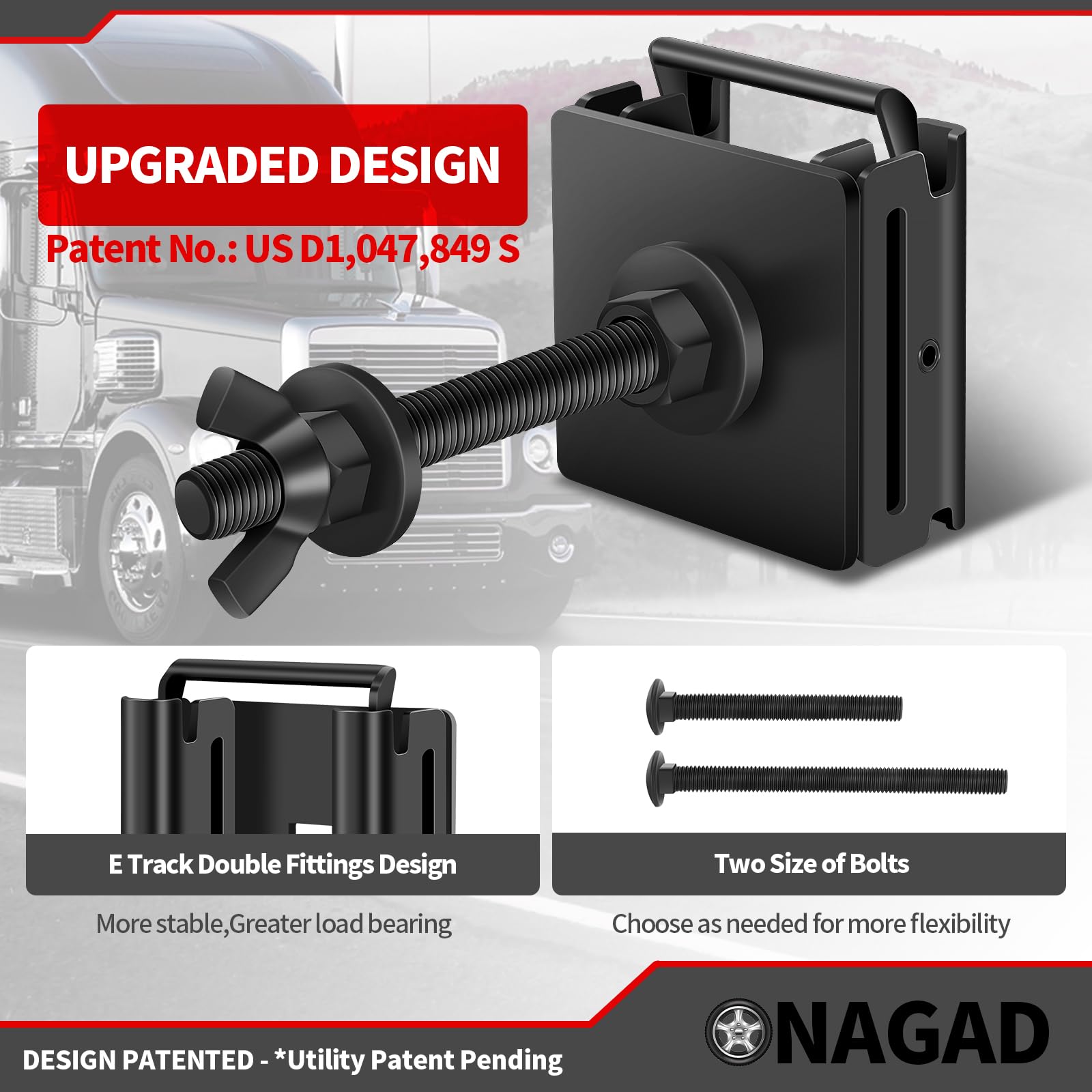 ONAGAD spare tire carrier with double fittings stays stable.