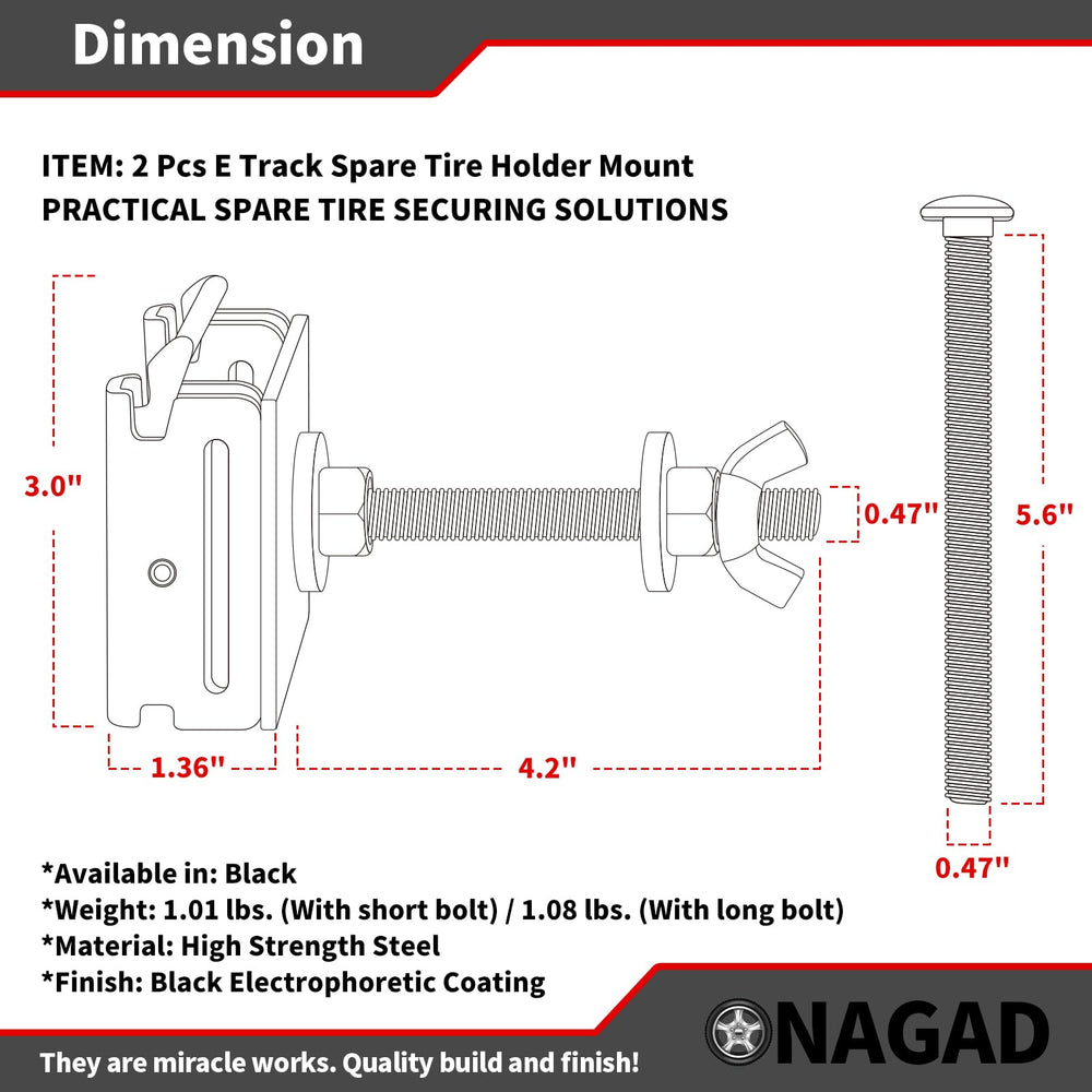 ONAGAD tire holders fit most trailers, trucks, and cargo vans.