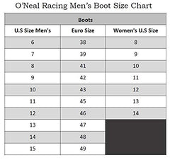 O'NEAL 0325-111 rider boot heel detail highlighting cushioned insole and heat shield.