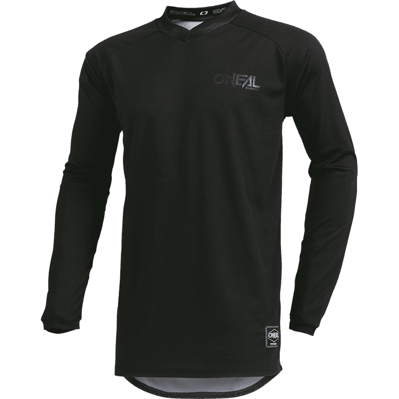 O'NEAL Element Classic Black Jersey front view shows breathable fabric for all-day comfort