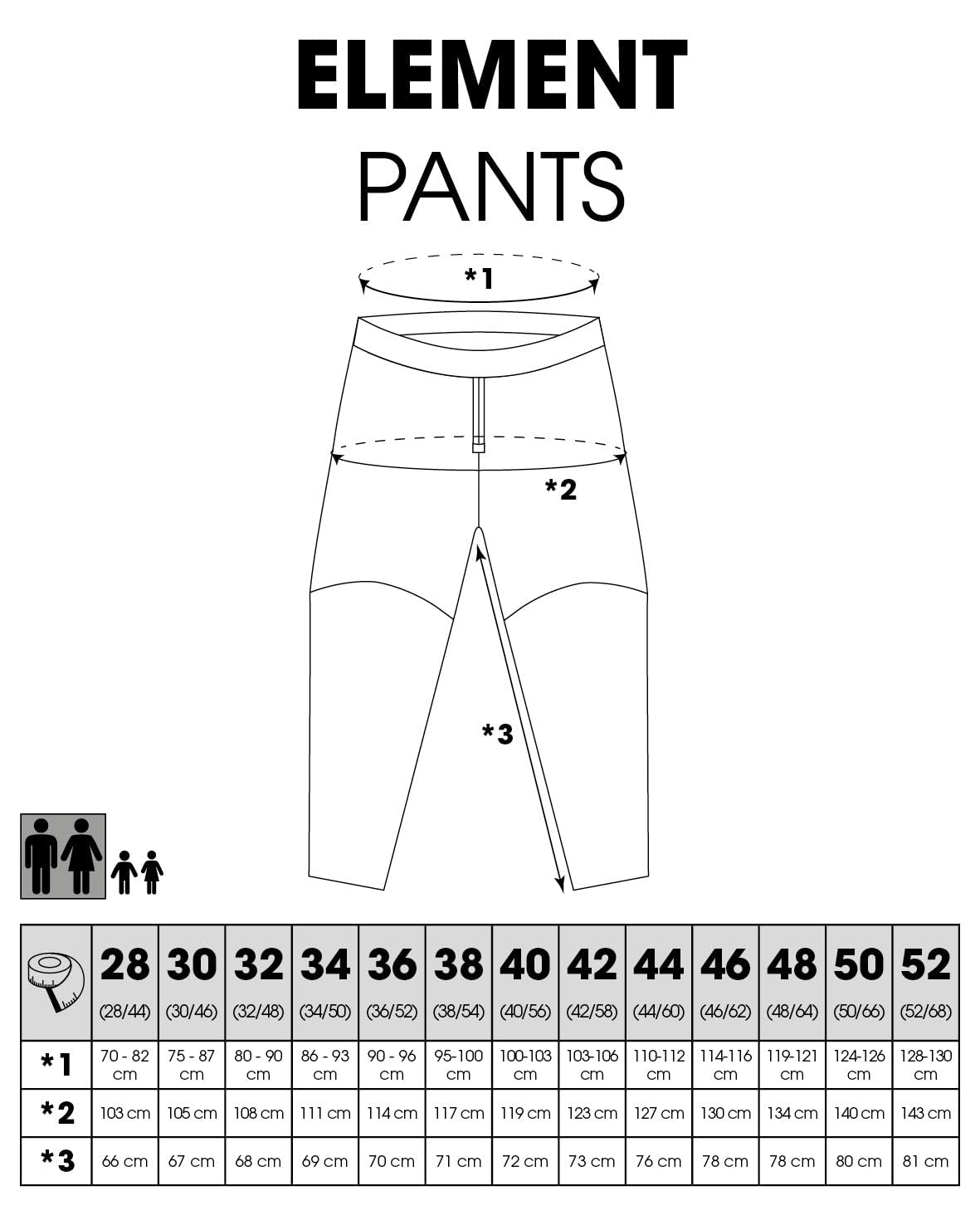 O'NEAL Element Classic Pant Black hip protectors indicating removable EVA foam protection.