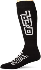 O'NEAL Men's Pro MX Corp Socks side view in black, supportive fit for MX sessions.