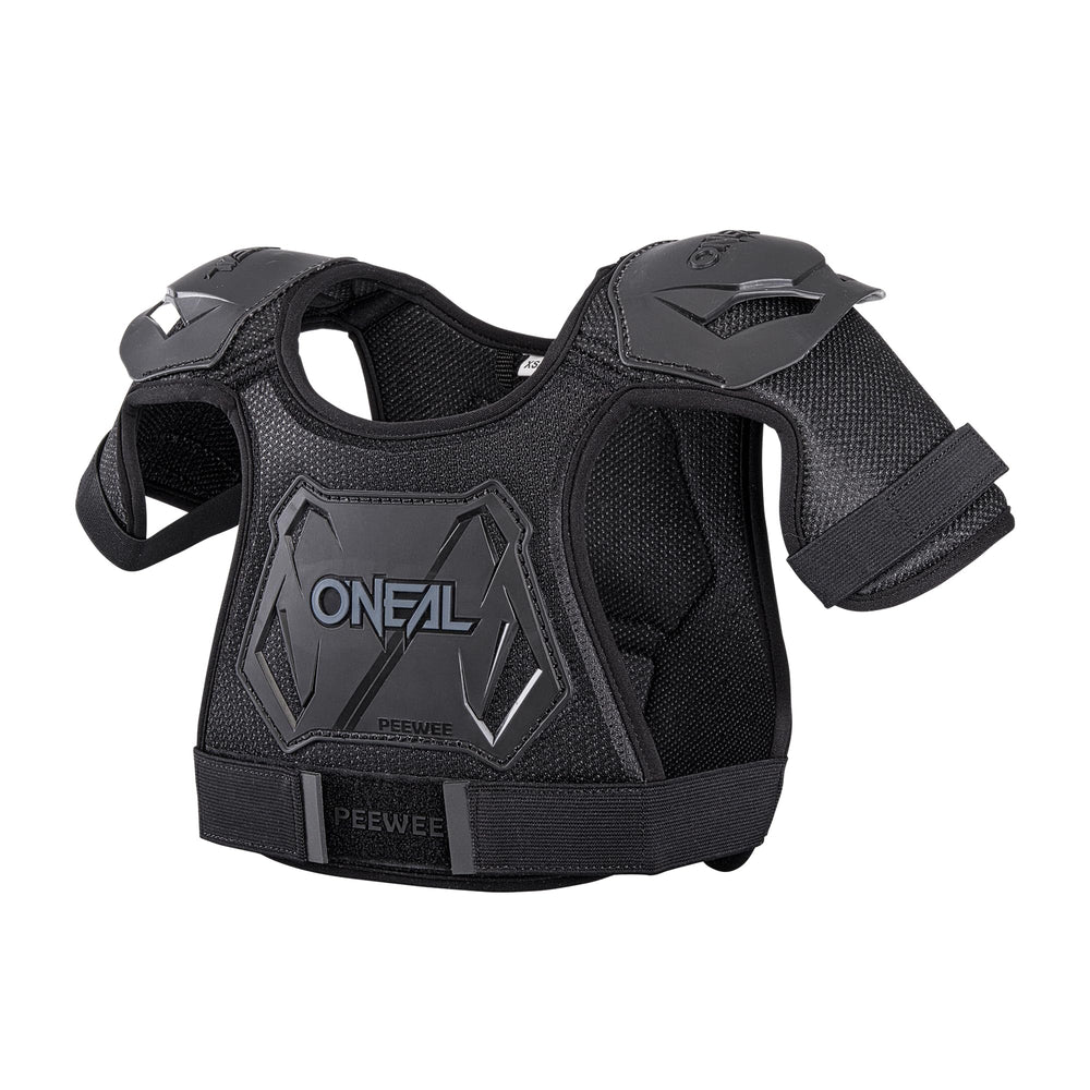 O'NEAL Pee Wee chest protector front view provides lightweight youth protection.