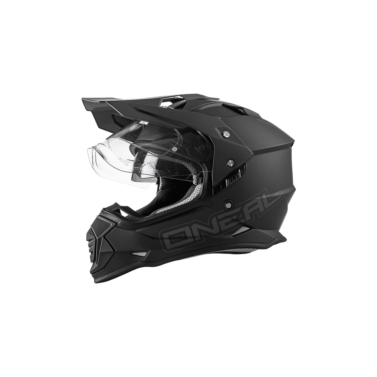 O'NEAL Sierra helmet in flat black LG with integrated shield for street and adventure riding comfort