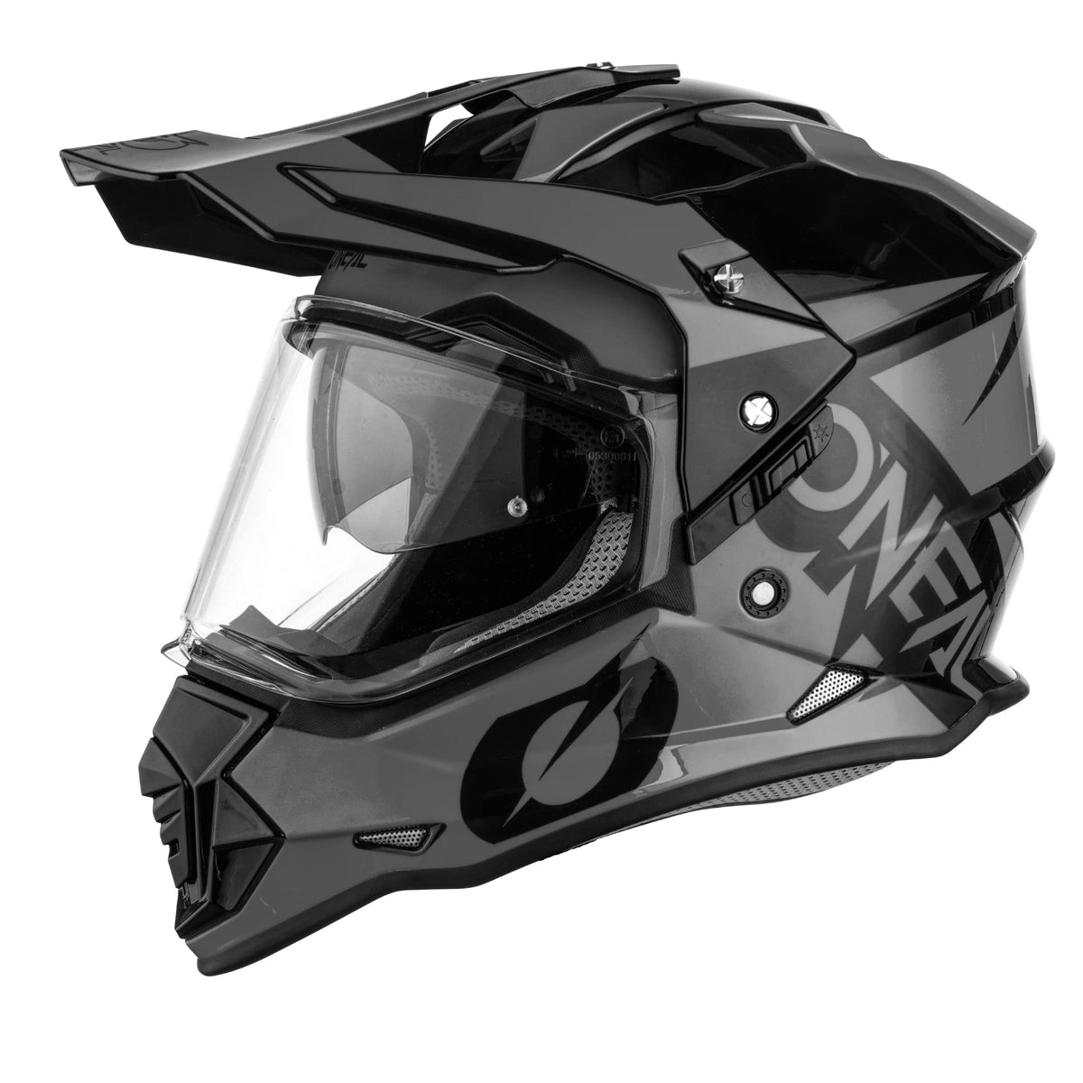 O'NEAL Sierra helmet front view with integrated shield for ready-to-ride protection.