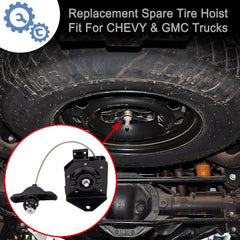ONER spare tire winch carrier ready for roadside tire changes.