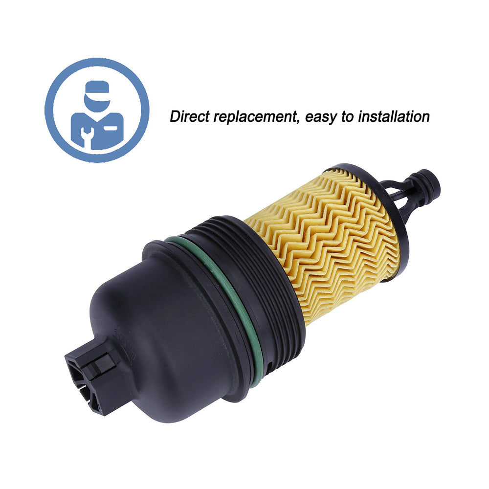 ONER oil filter cap assembly side view showing compact, corrosion-resistant design