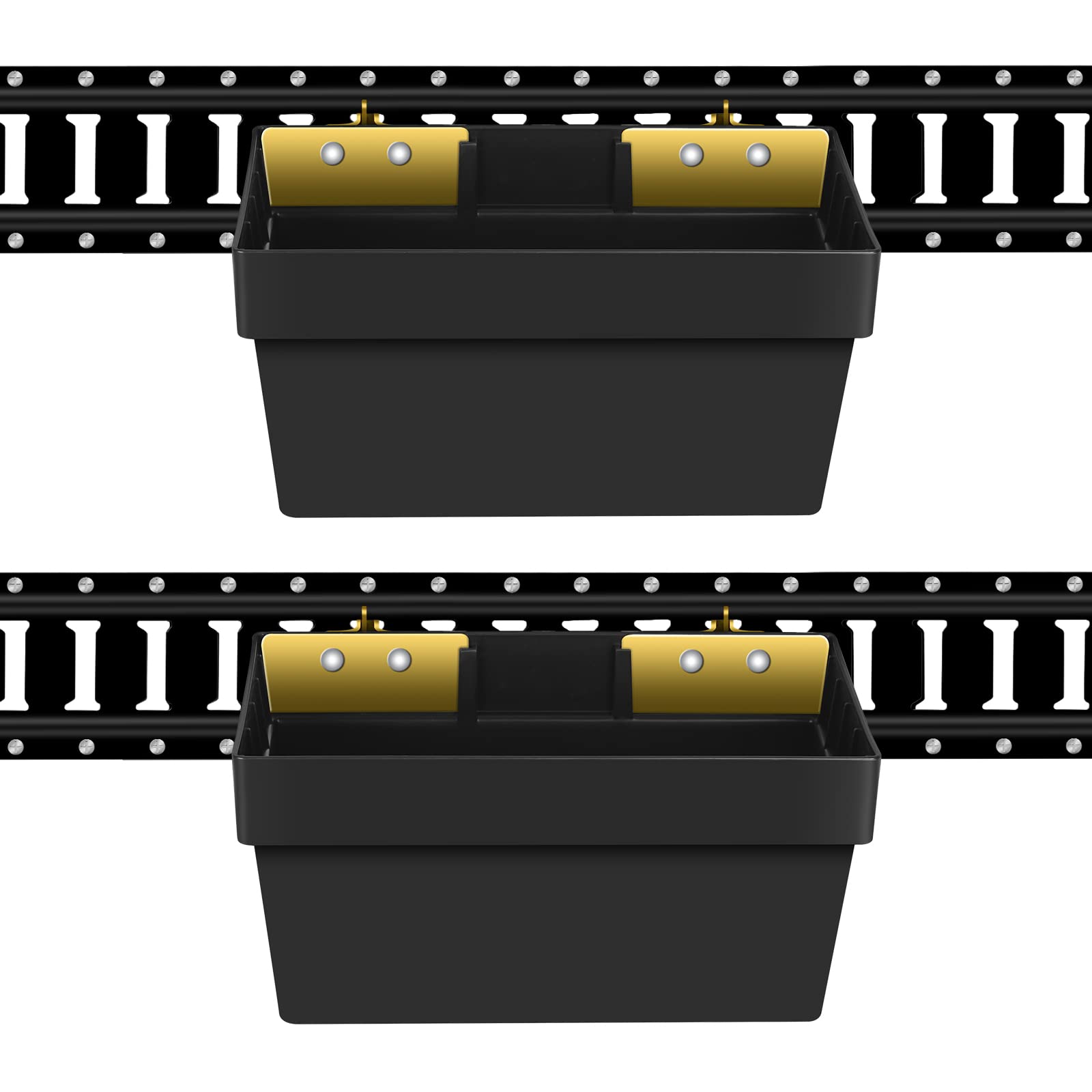 Onesnt E-Track basket top view for organized trailer storage.
