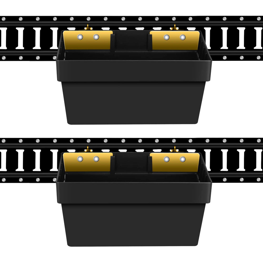 Onesnt E-Track basket top view for organized trailer storage.
