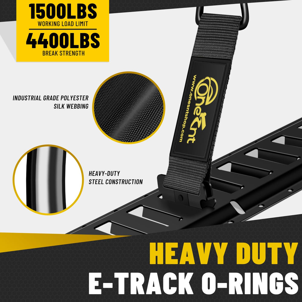 Onesnt E-Track installation on wood or metal surface demonstrates quick setup.