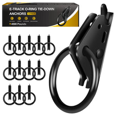 Onesnt e-track o-ring anchors secure motorcycles and cargo on trailers.