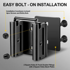 Onesnt e-track rail slot attachment showing bolt-on compatibility for secure mounting.