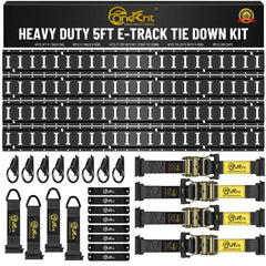 Onesnt E-Track rails 5ft front view highlights rugged, durable cargo control.