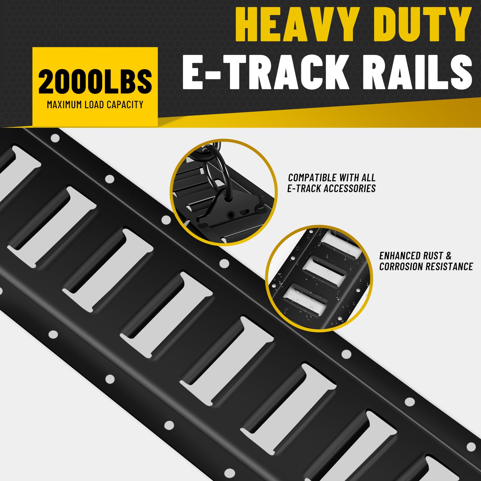 Onesnt E-Track V-rings tie-off illustrates versatile cargo anchoring.
