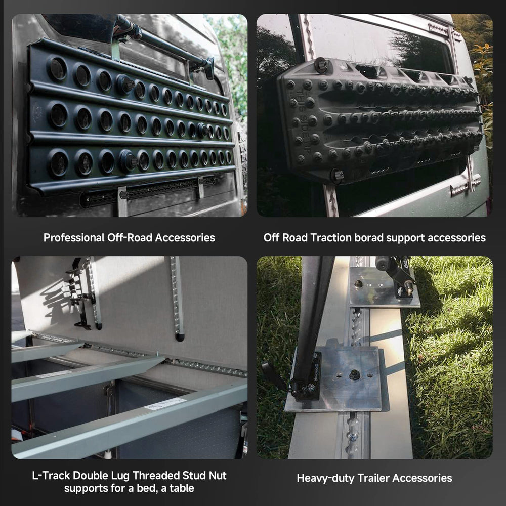 Skid-resistant screw threads keep studs securely fastened during transport.